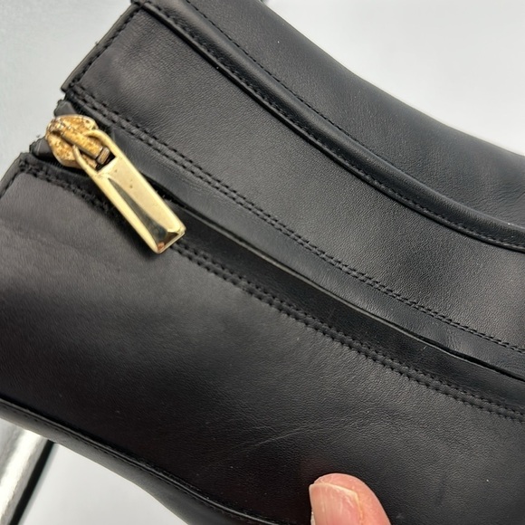 Square-toed ankle boots in Italian leather Sz8.5 - Picture 6 of 11